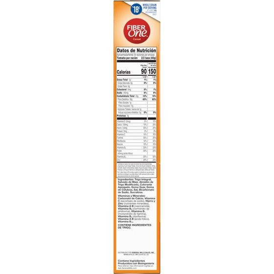 Fiber One Cereal, Original Bran, High Fiber Cereal Made with 19.6 oz (2 pack)