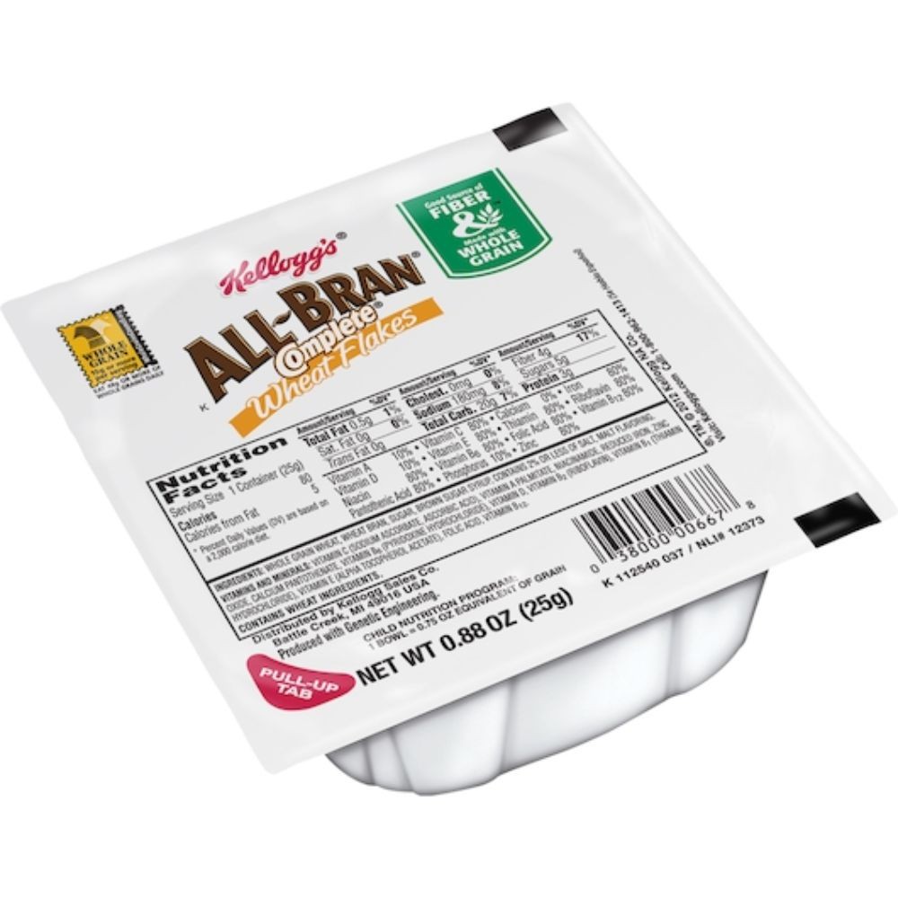 Kellogg’s All Bran Complete Wheat Flakes Cereal, 0.88 Ounces, 96 Per Case