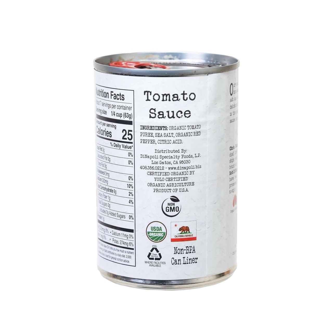 Tomato Sauce Bianco DiNapoli Organic 15oz (12-Pack) EXP – 09/01/27