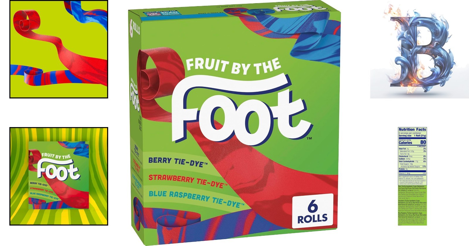 Delicious Berry Tie-Dye Fruit Snacks – 4.5 oz Variety Pack, Perfect for Kids!