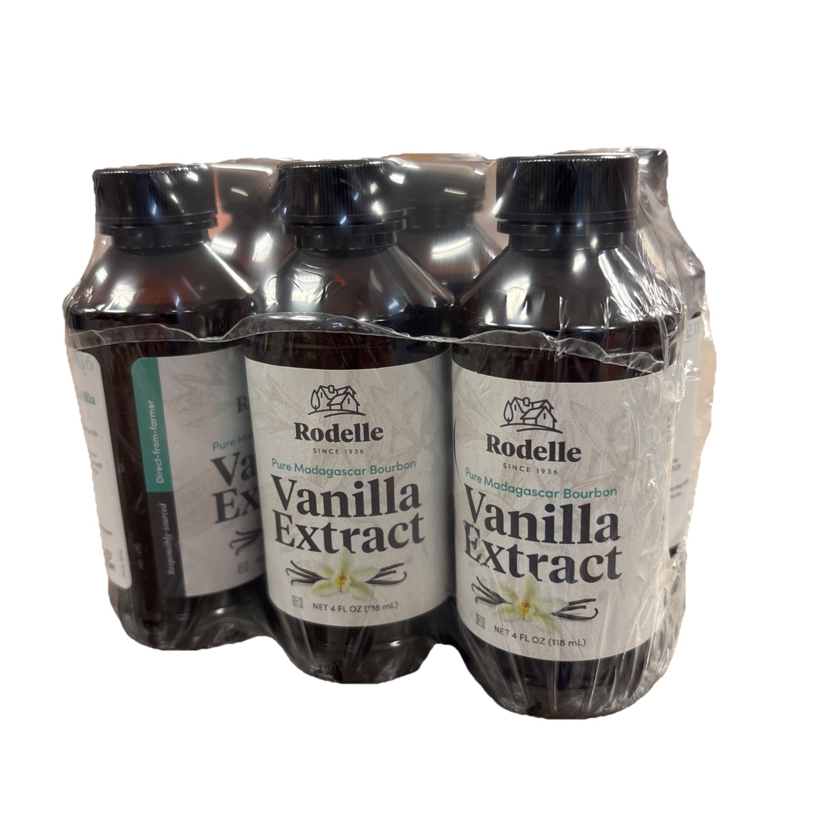 6-PACK Rodelle Pure Madagascar Bourbon Vanilla Extract 4 oz Each BB 05/2029