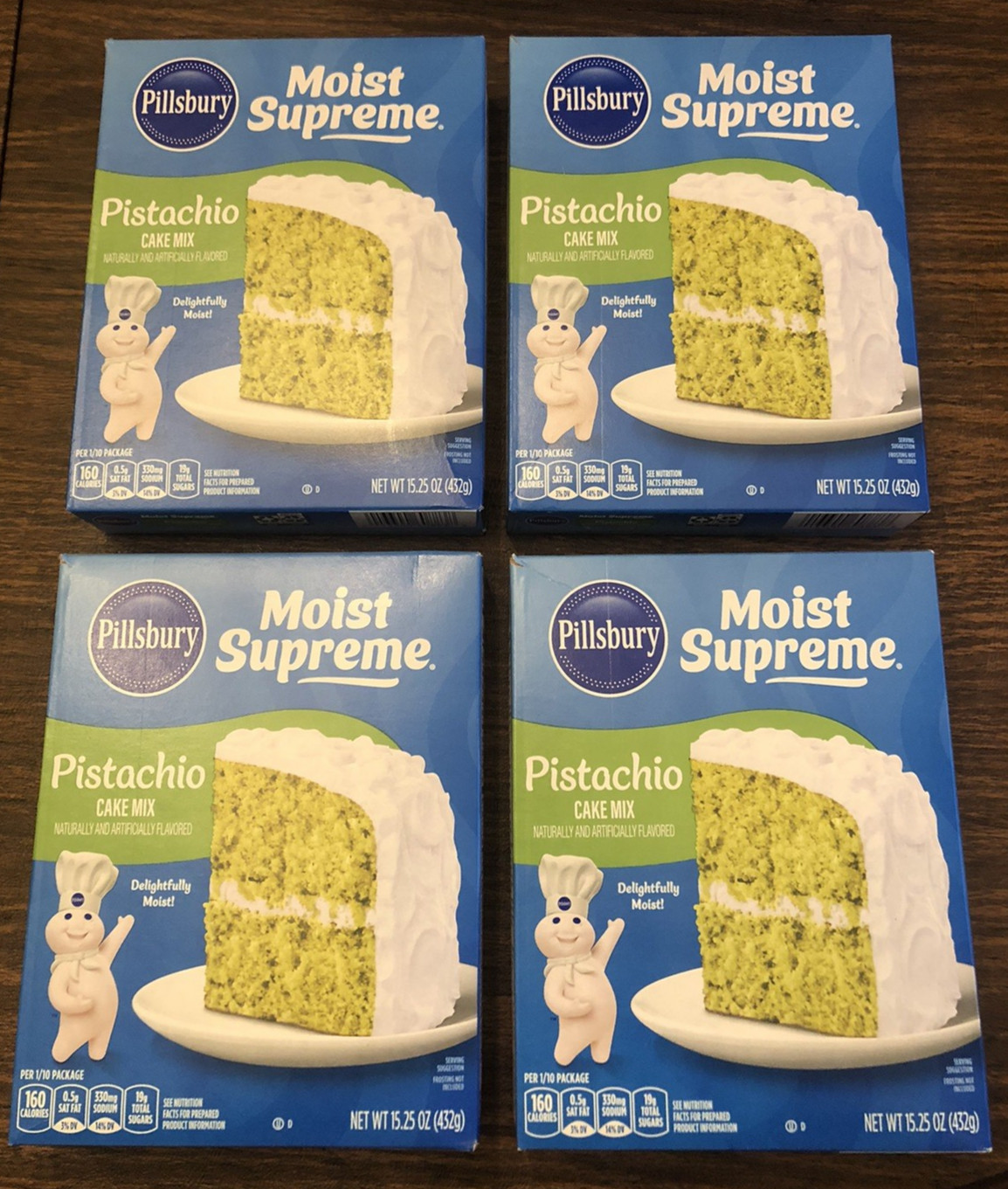 Pillsbury Moist Supreme Pistachio Cake Mix Lot Of 4 NEW Sealed Hard To Find