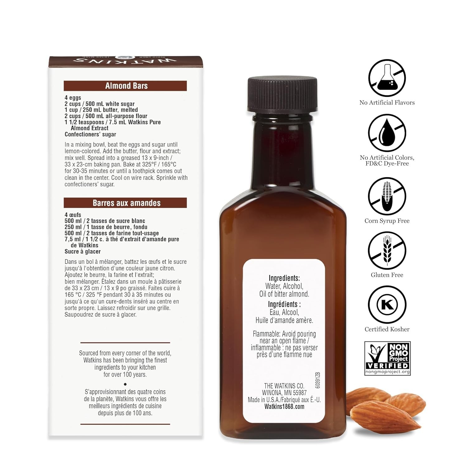 Natural Almond Extract 2 Fl Oz Perfect for Flavoring Drinks and Desserts