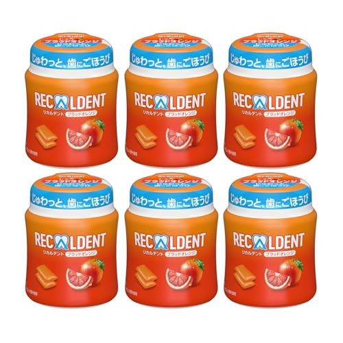 Recaldent Blood Orange Gum CPP-ACP Xylitol Bottle 130g x6 Japan