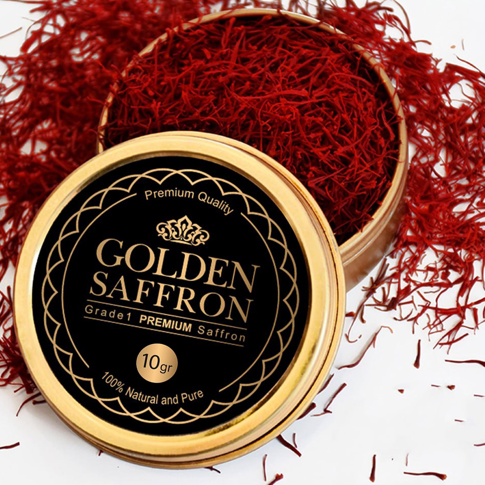 Golden Saffron, Finest Pure Premium All Red Saffron Threads, Grade A+ Super