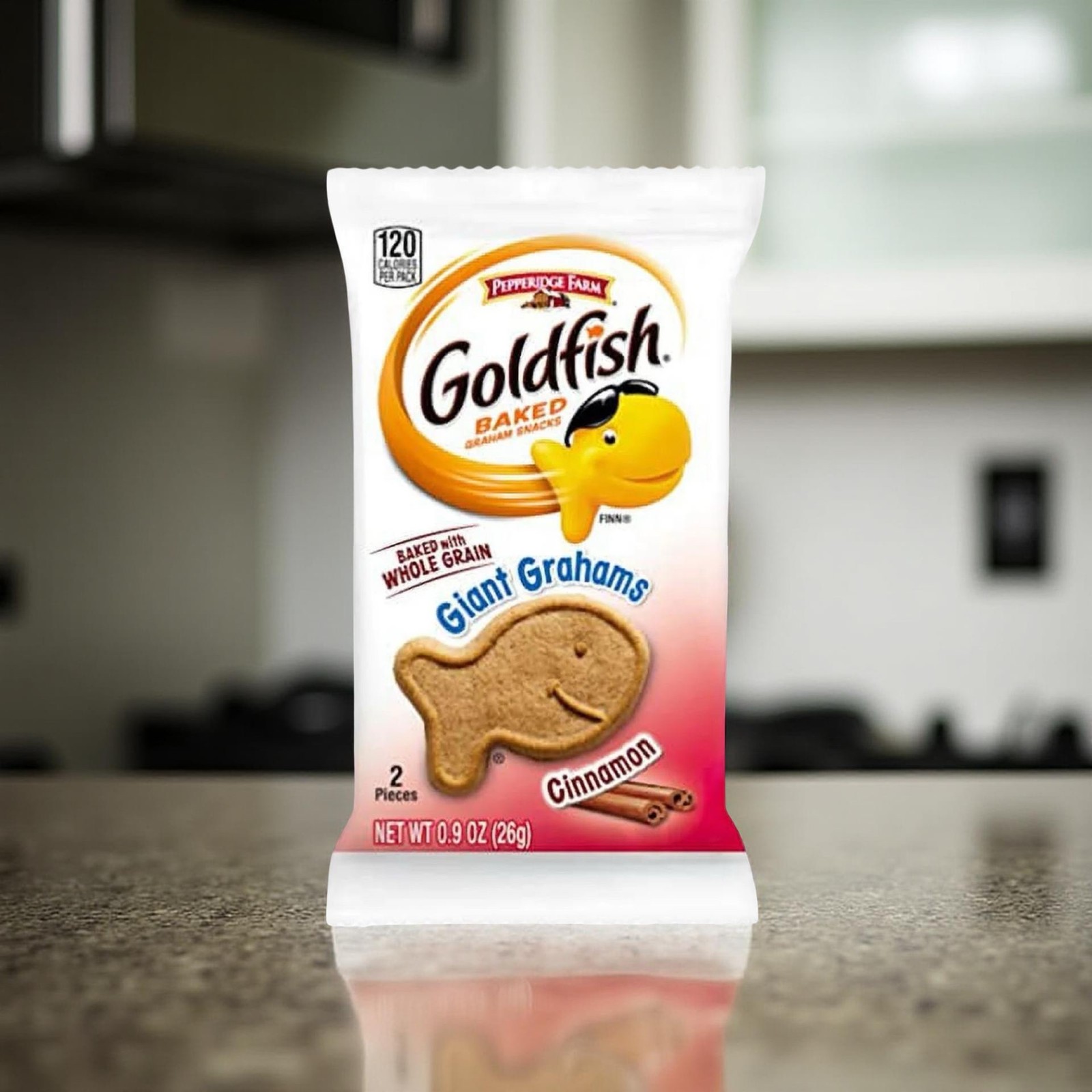 Goldfish Giant Graham Cracker Shaped Gold Fish | Individual Packs of 2 | Pack