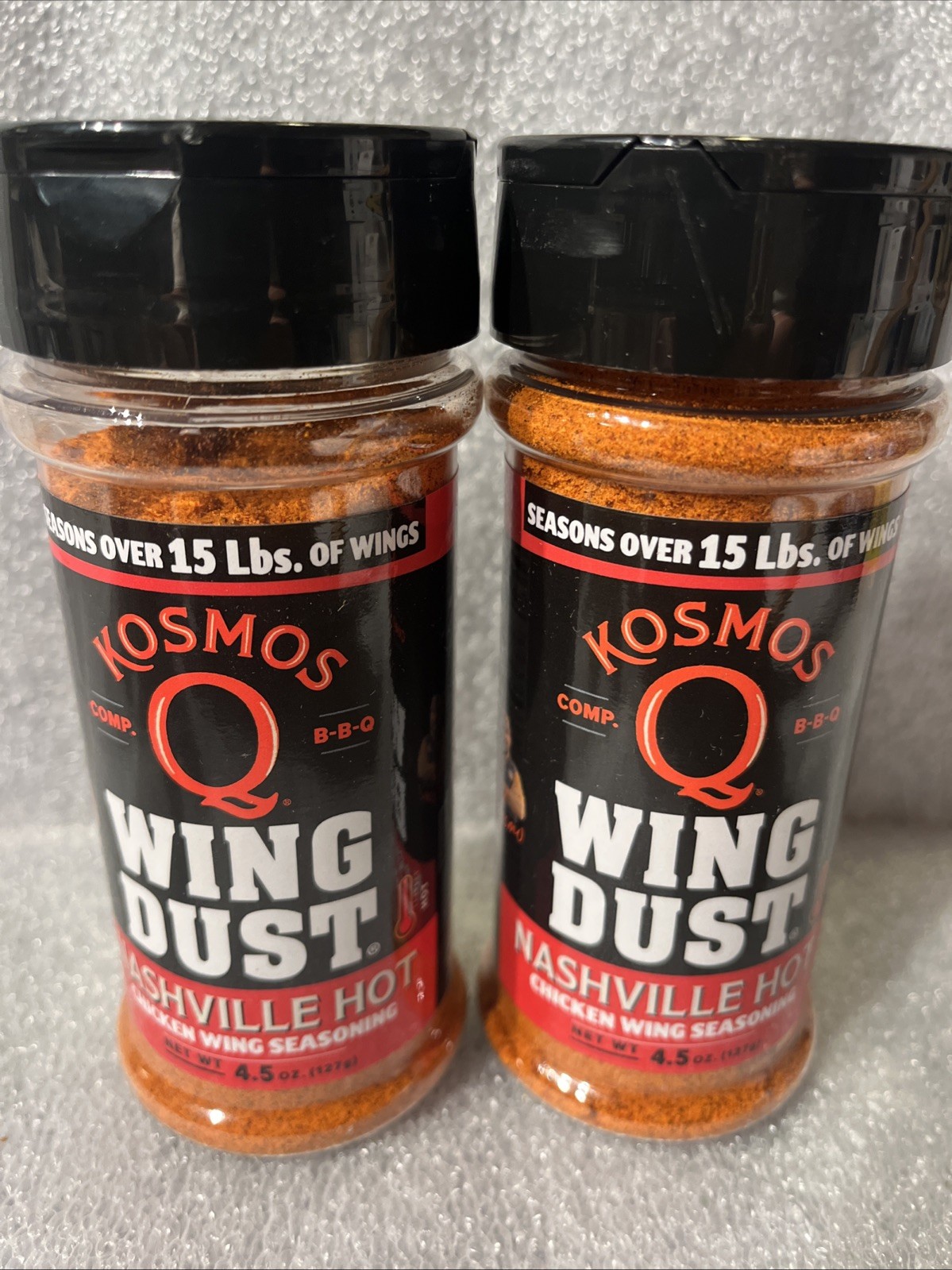 2X Kosmos Q Nashville Hot Wing Dust, Dry BBQ Rub Spice 4.5oz, Seasons over 15lbs