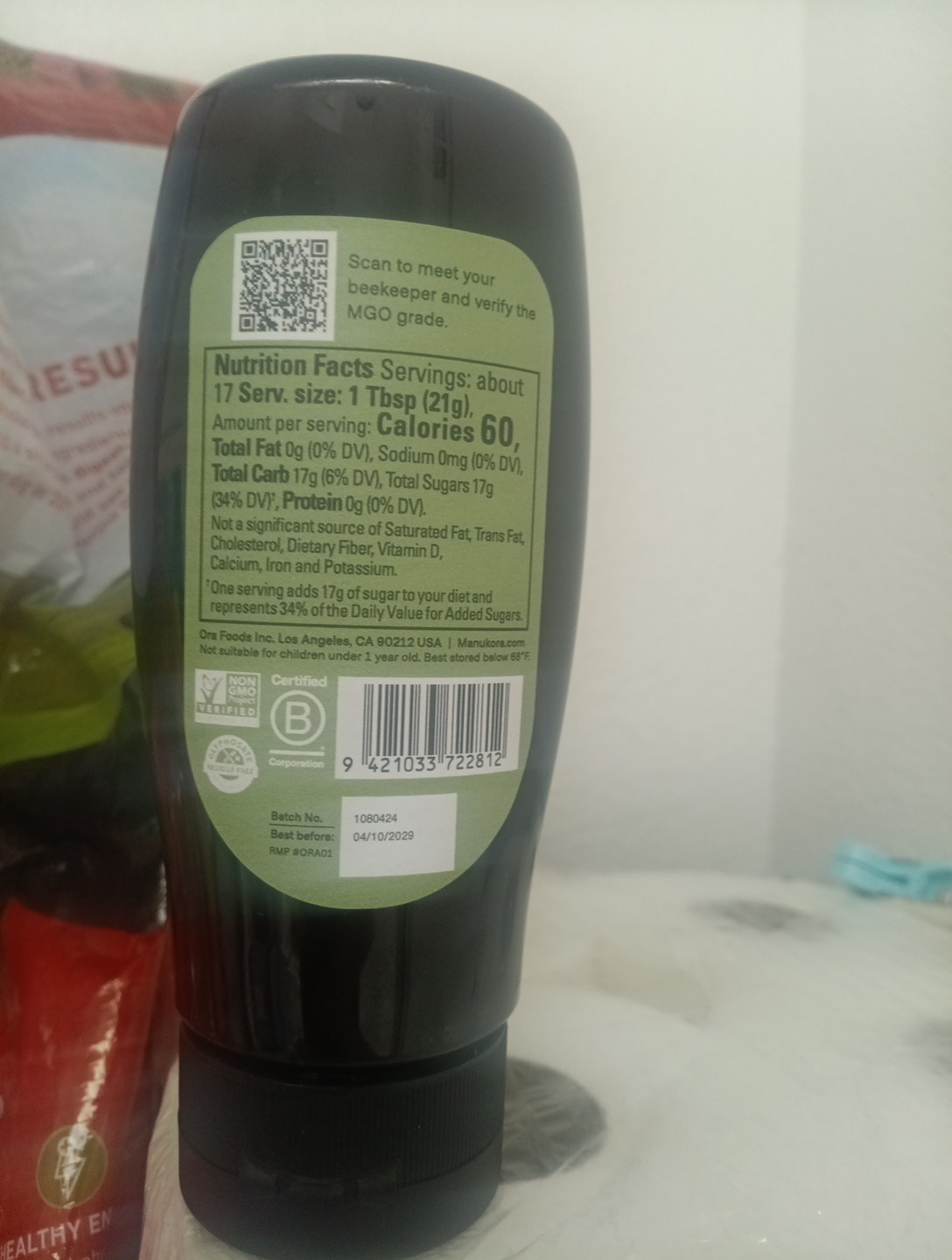 Manukora Raw Manuka Honey 200+ MGO Made in New Zealand NET WT. 360g (12.7oz)