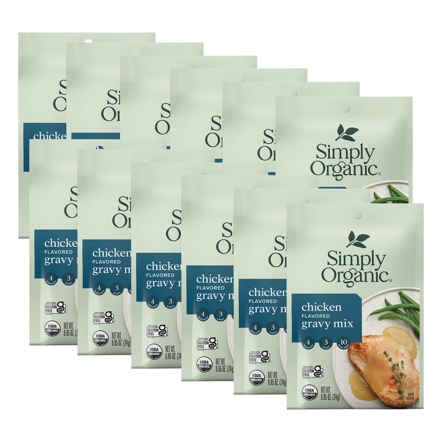 Chicken Flavored Gravy Mix, 0.85 Ounce 12-Pack, Certified Organic, Gluten-Fre…