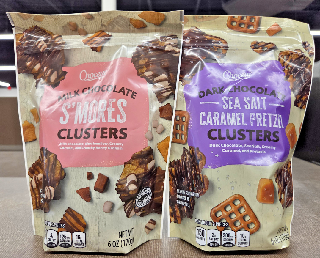 Choceur Chocolate S’Mores & Sea Salt Caramel Pretzel Cluster 6oz 170g (2 Bags)