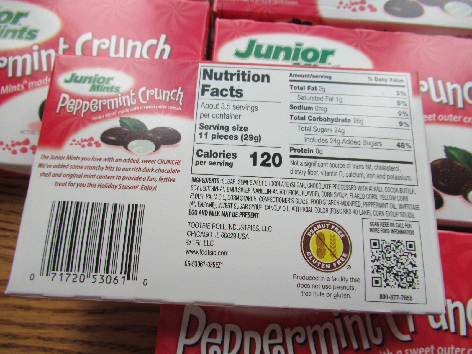 Junior Mints Peppermint Crunch 6 Pack of 3.5oz Boxes