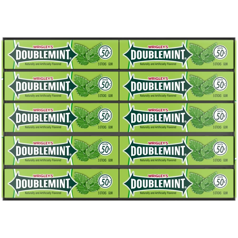 WRIGLEY’S DOUBLEMINT Chewing Gum Bulk Pack, 5 Stick (Pack of 40)