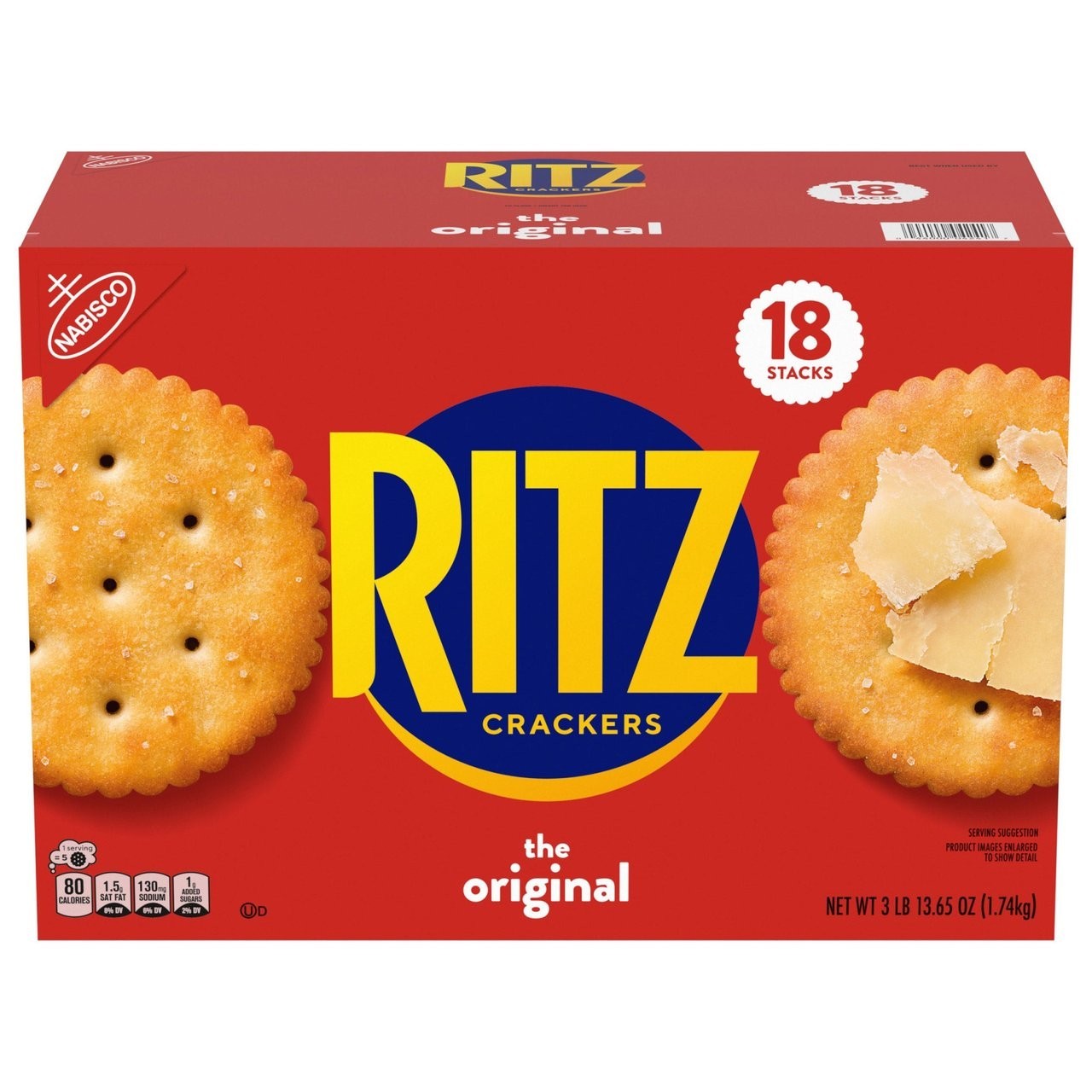 RITZ Original Crackers 61.65 oz 18 Pack Family Size Snack