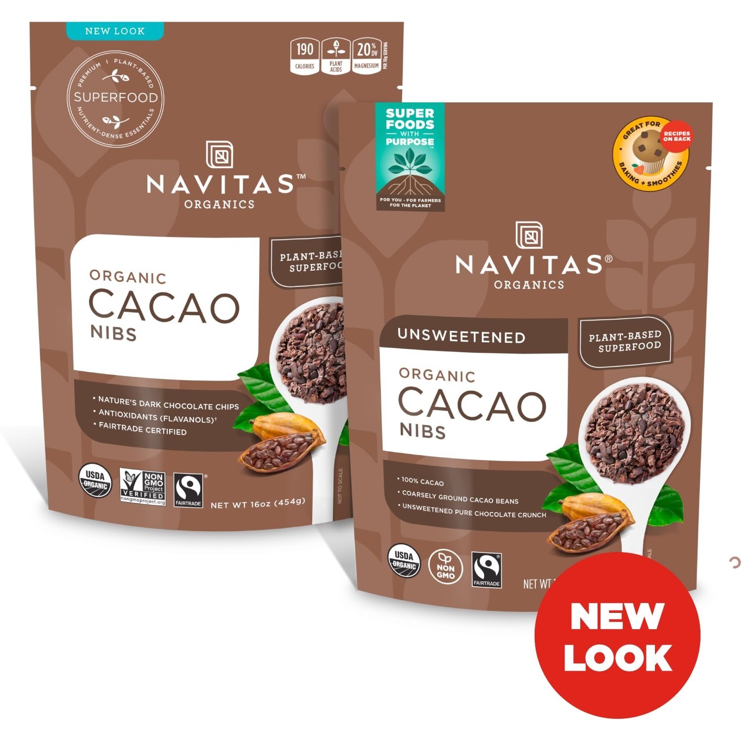 Organic Cacao Nibs – Unsweetened Dark Chocolate Crunch for Healthy Baking – 4oz