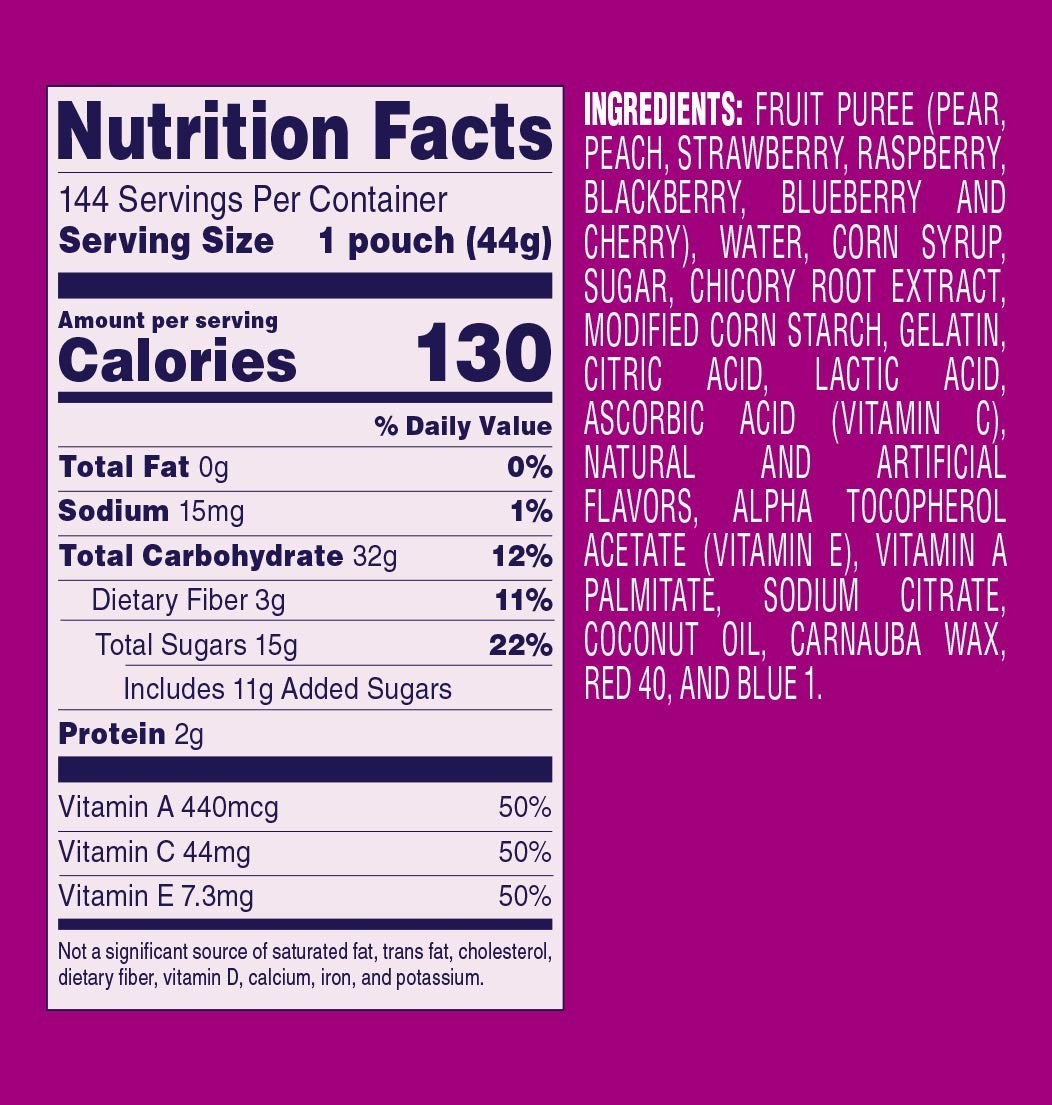 Welch’s Fruit Snacks, Berries ‘N Cherries, Gluten Free, 1.55-oz Bulk (144 Count)