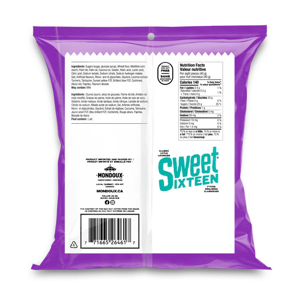 Mondoux Sweet Sixteen Assorted Licorice Candies, 185g/6.5 oz