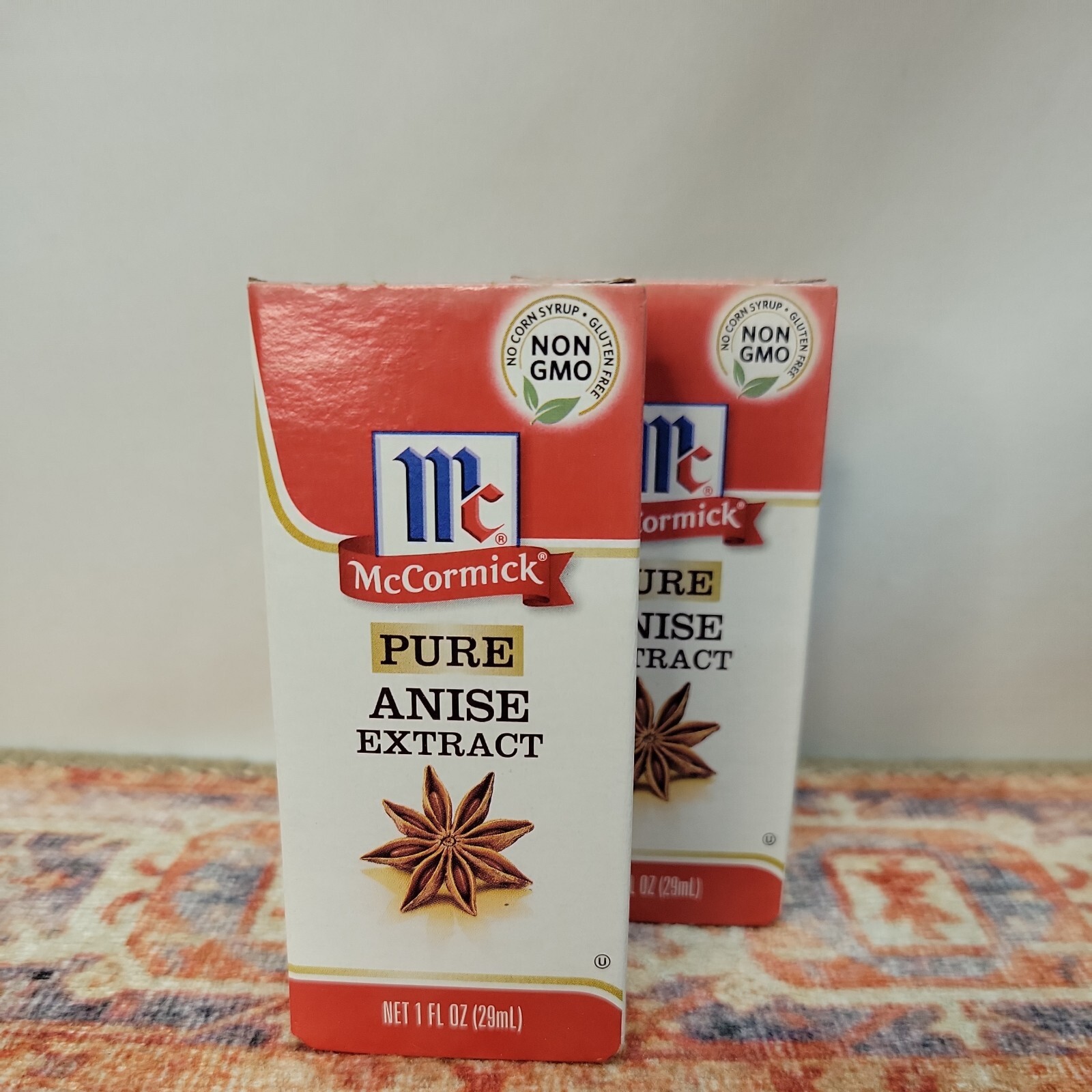 McCormick PURE Anise Extract Flavoring 1 Ounce Non-GMO 2 Pack Bottles New in Box