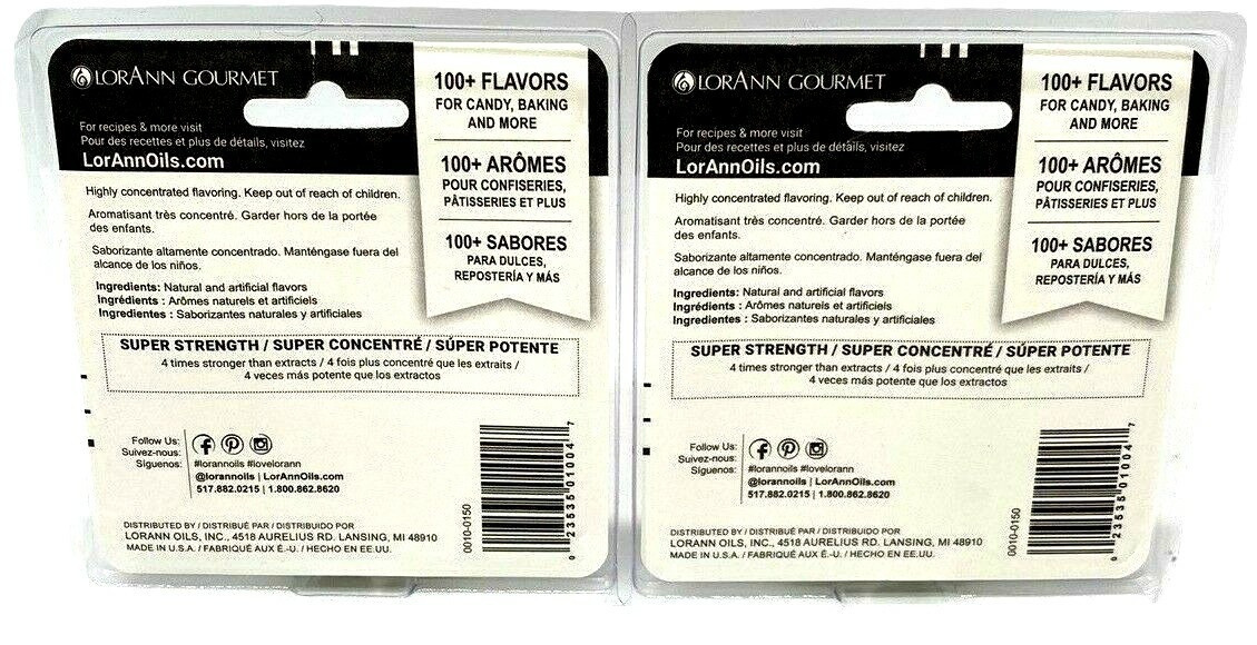 LorAnn Flavoring Oils, Cinnamon. New Lot of 2 ( 4 bottles).