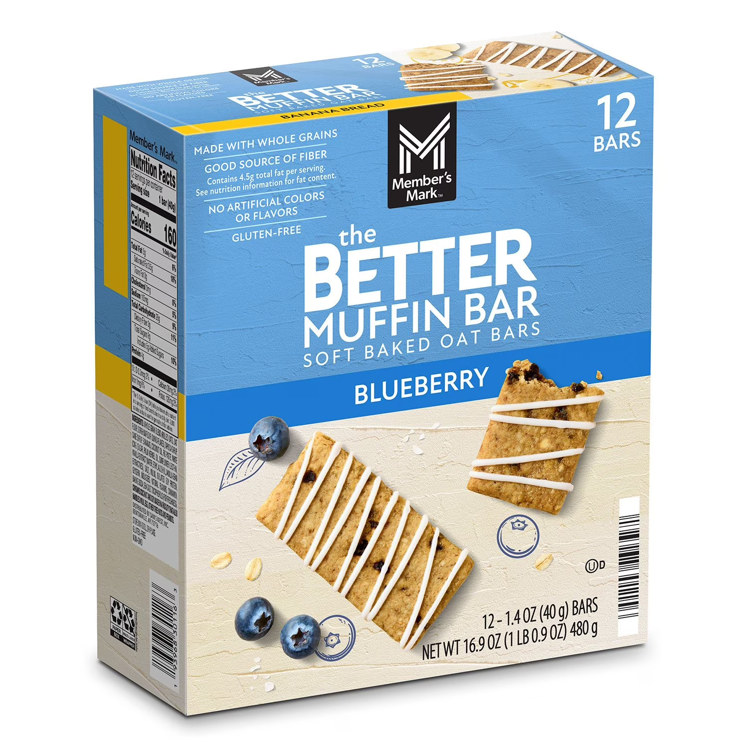 Member’s Mark Better Muffin Bar Variety Pack 24 Count Individually Wrapped