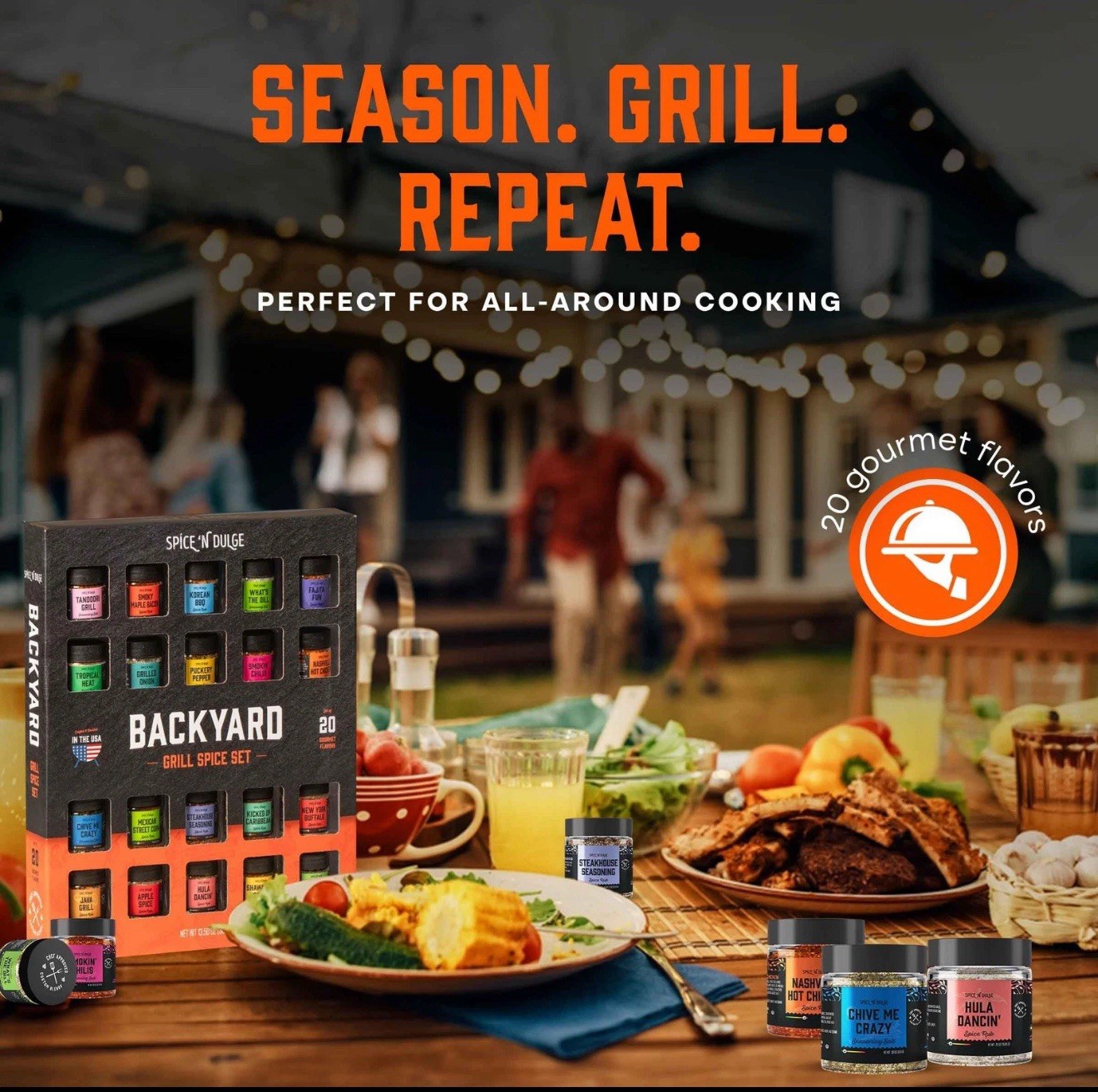 BBQ Spice Gift Set, 20 Unique Seasonings, Perfect for Men and Dads