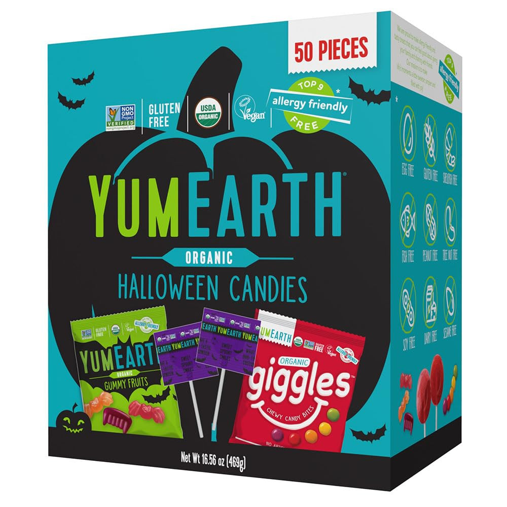 Yumearth Organic Halloween Variety Box – Allergy Friendly (Top 9 Free), No Artif