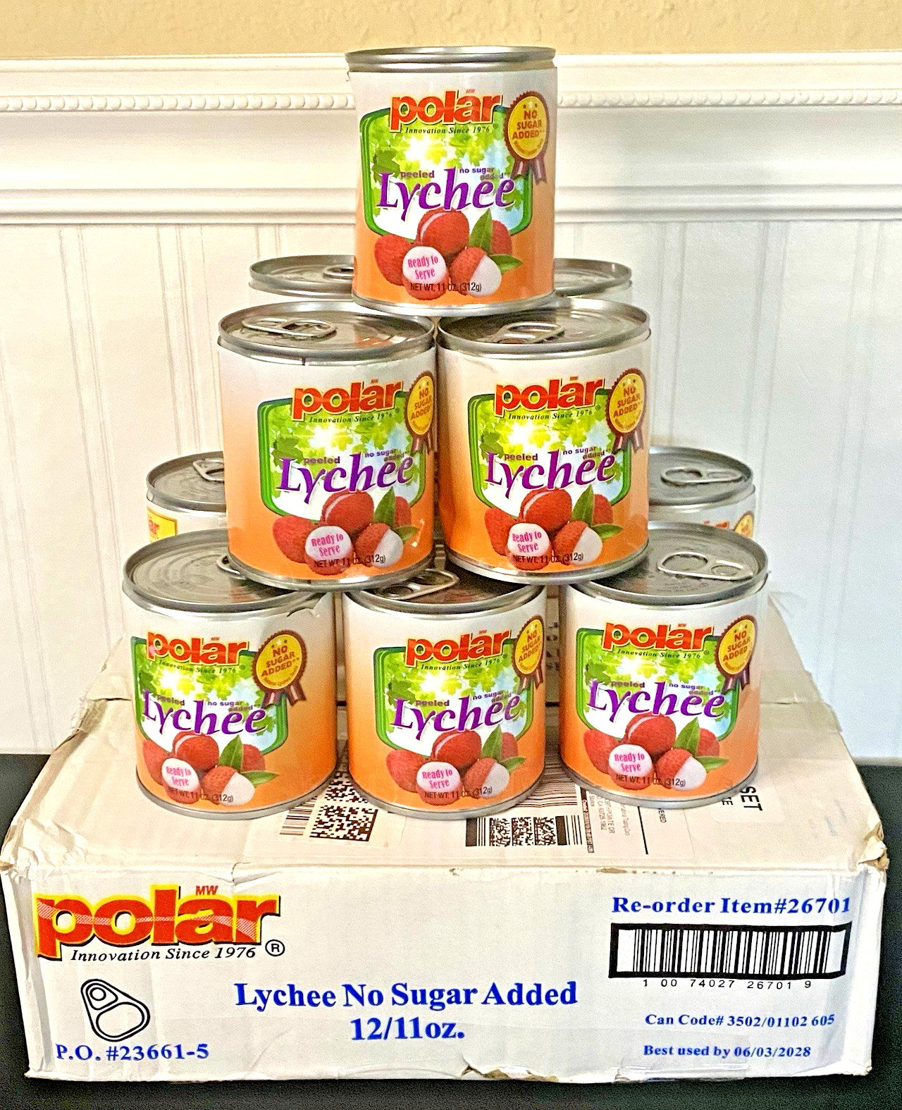 11 Cans Polar Lychee No Sugar Added Peeled Fruit 11 Oz