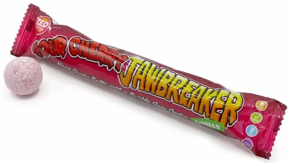 4x Zed Candy Sour Cherry Jawbreaker 6 Balls Packs Novelty Bubblegum Sweets