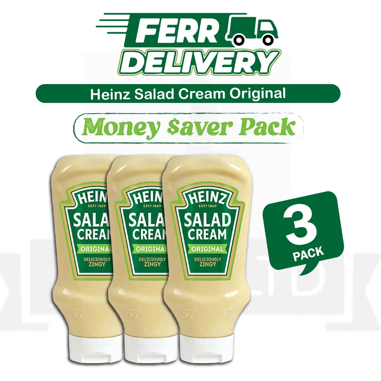 Heinz Original Salad Cream Squeezy Bottle 425g- PACK OF 3- (EXP-10/2026)