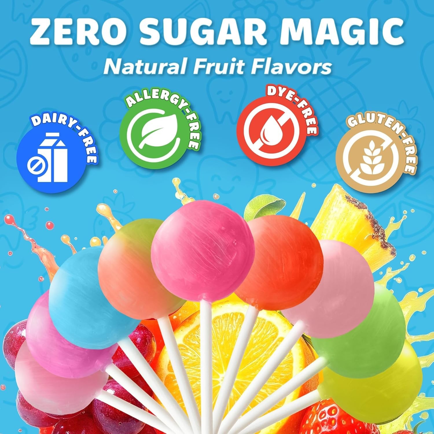 , Gluten-Free Clean Teeth Pops – Healthy Sugar-Free Lollipops in 1lb Tub