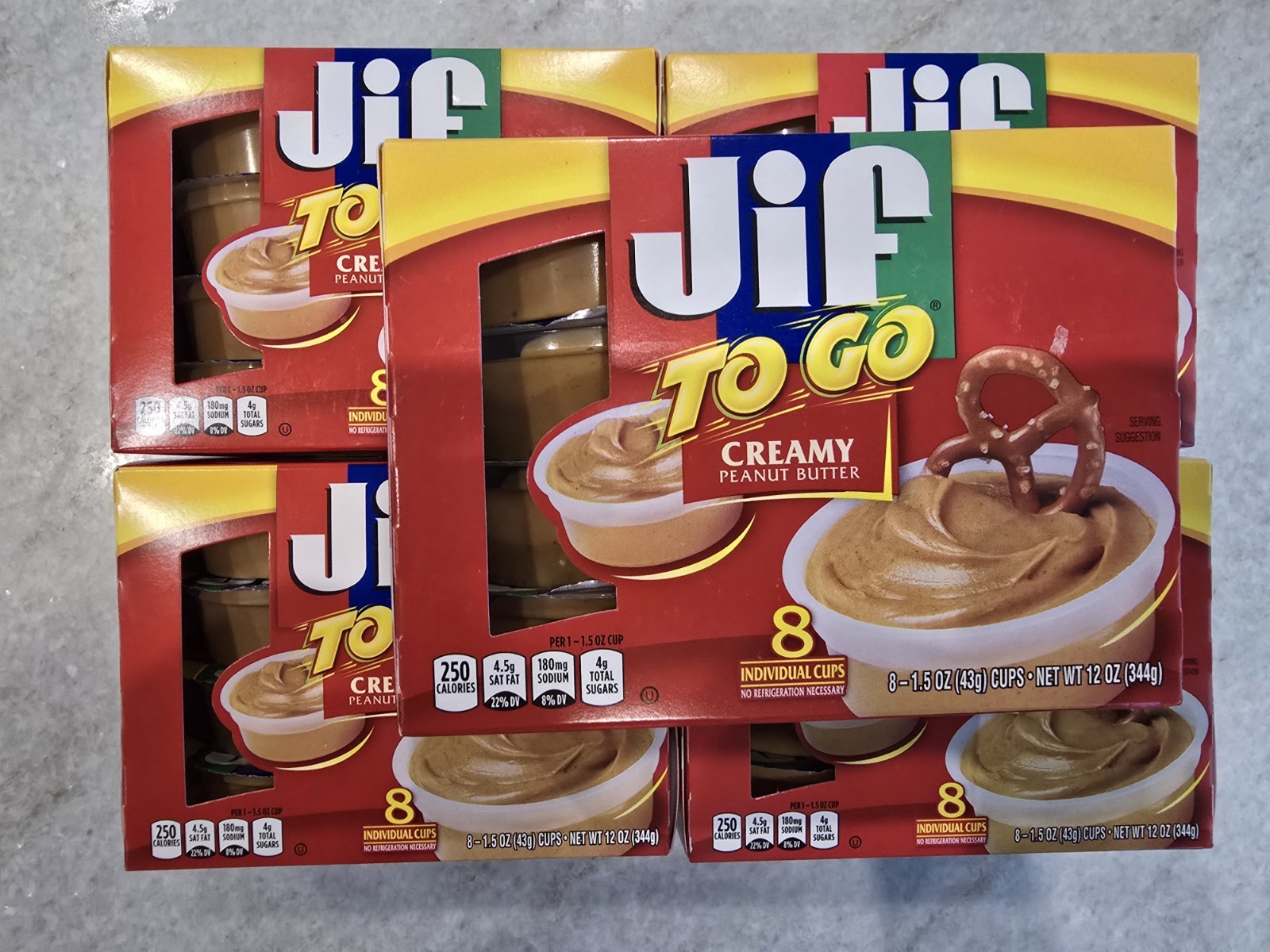 J.M. Smucker Company Jif To Go Snack Cups 1.5 oz 40/PK Peanut Butter 24136
