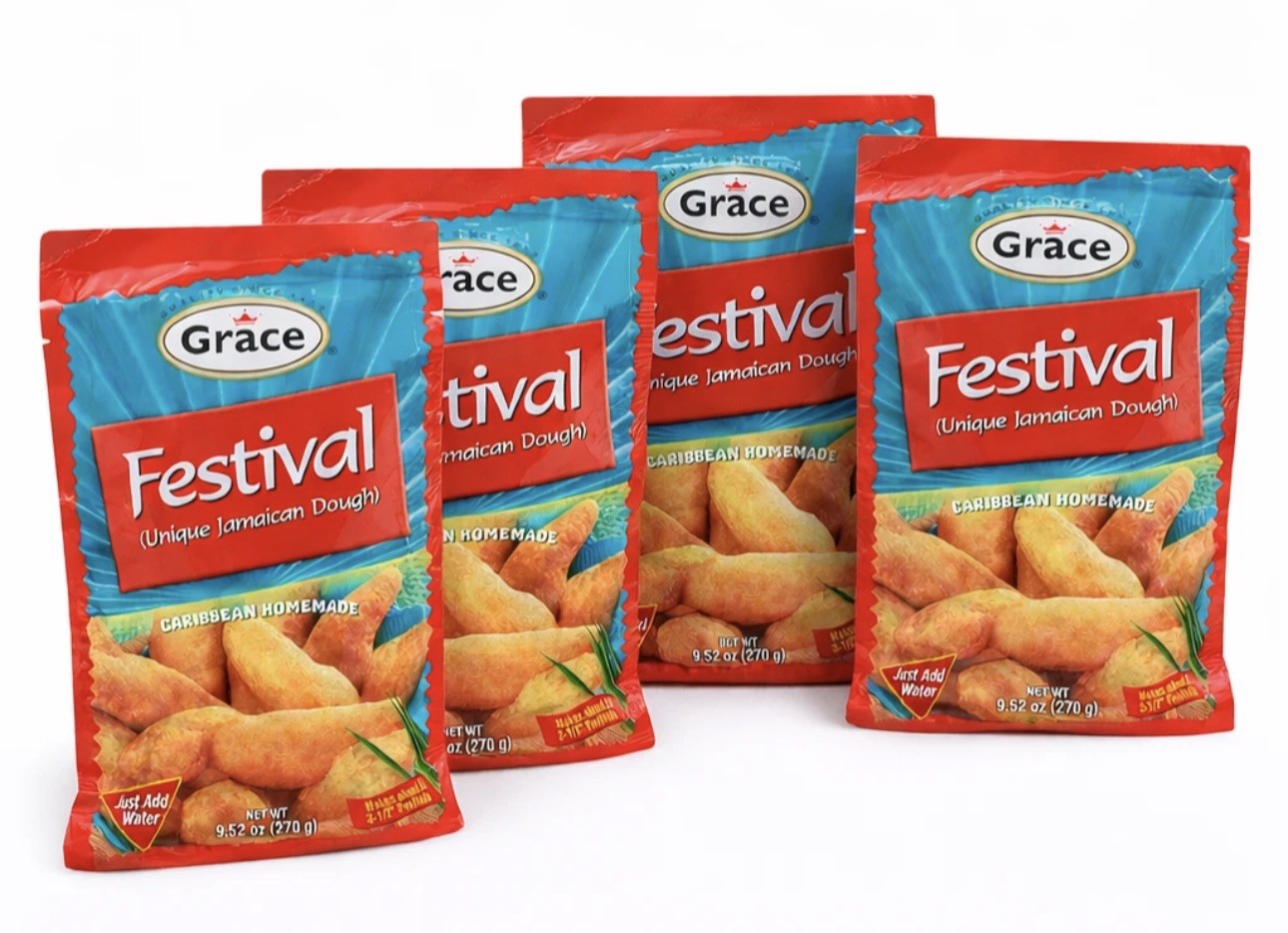 Grace Festival Jamaican Dough Mix 9.52 oz 4 Pack Caribbean Fry Bread US BASED