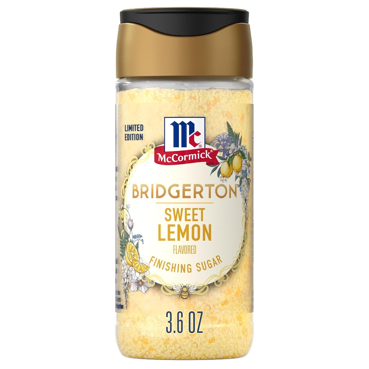 McCormick Bridgerton Lemon Finishing Sugar 3.6oz Limited Edition Sweet Garnish