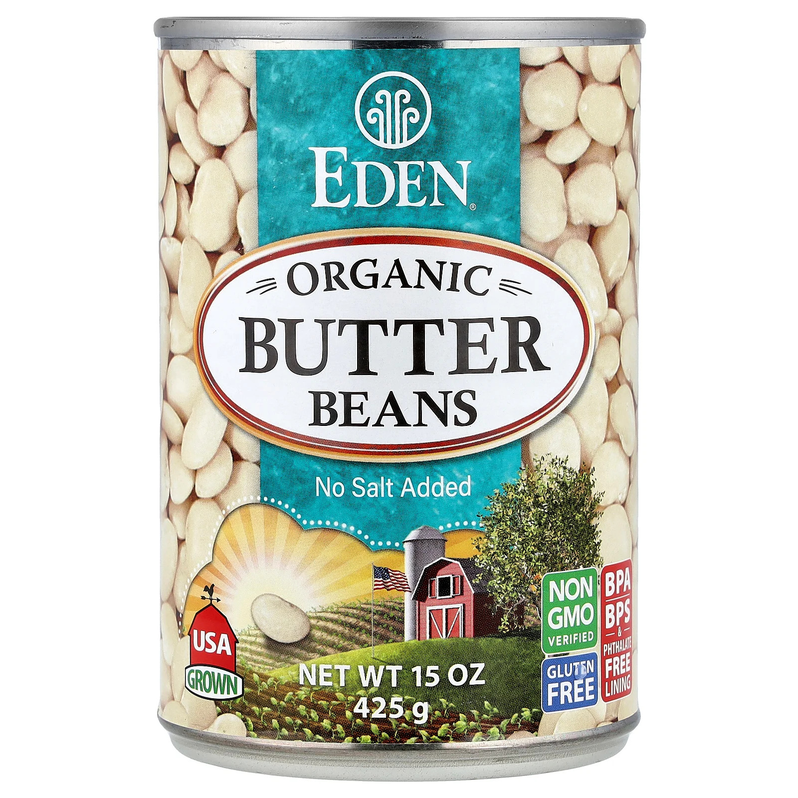 Organic Butter Beans, 15 oz (425 g)