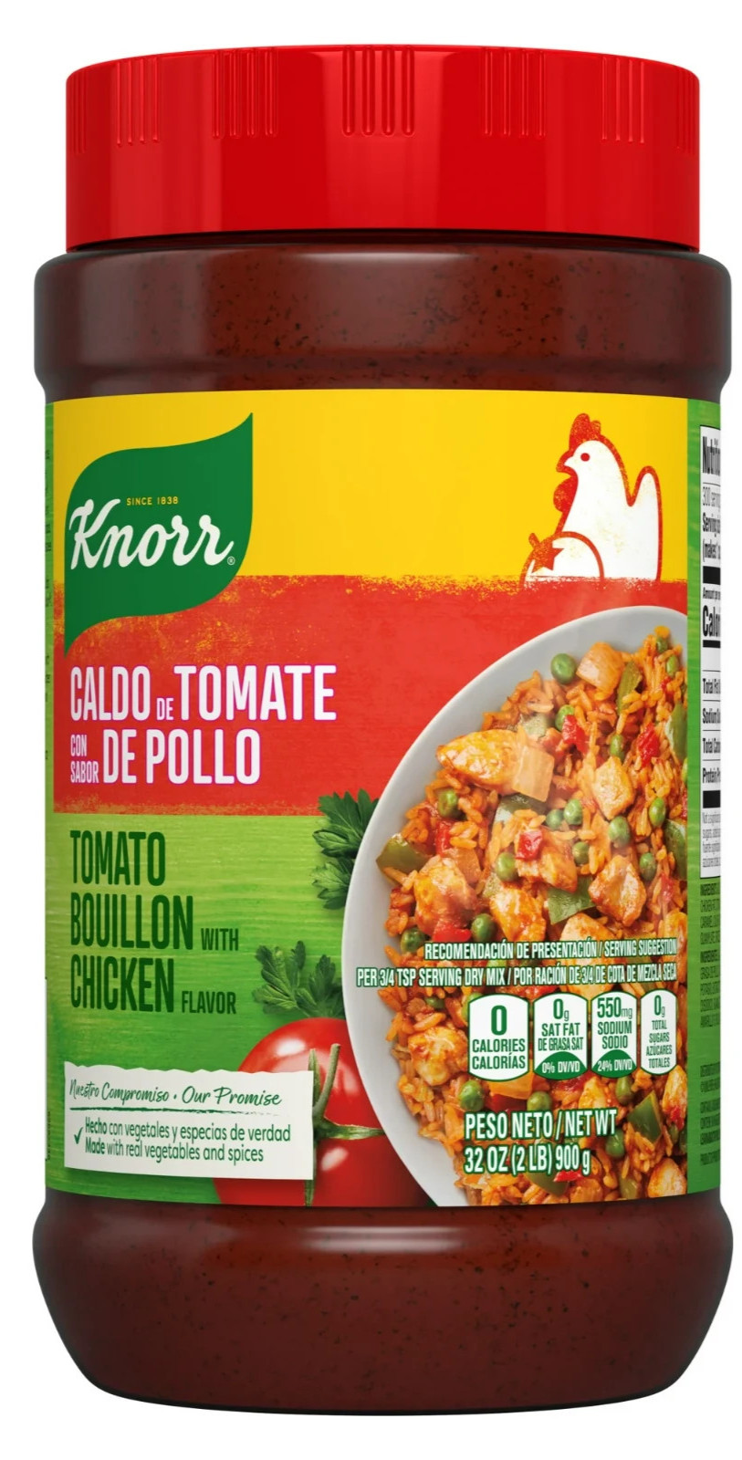 Knorr Granulated Tomato Bouillon with Chicken Flavor 32 oz( Pack of 16 )~07/2027