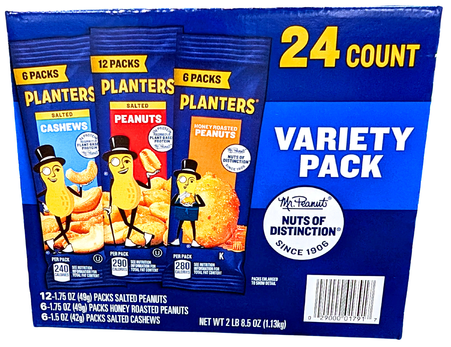Planters Variety Pack Cashews & Peanuts 24 Packs EXP 07/2026