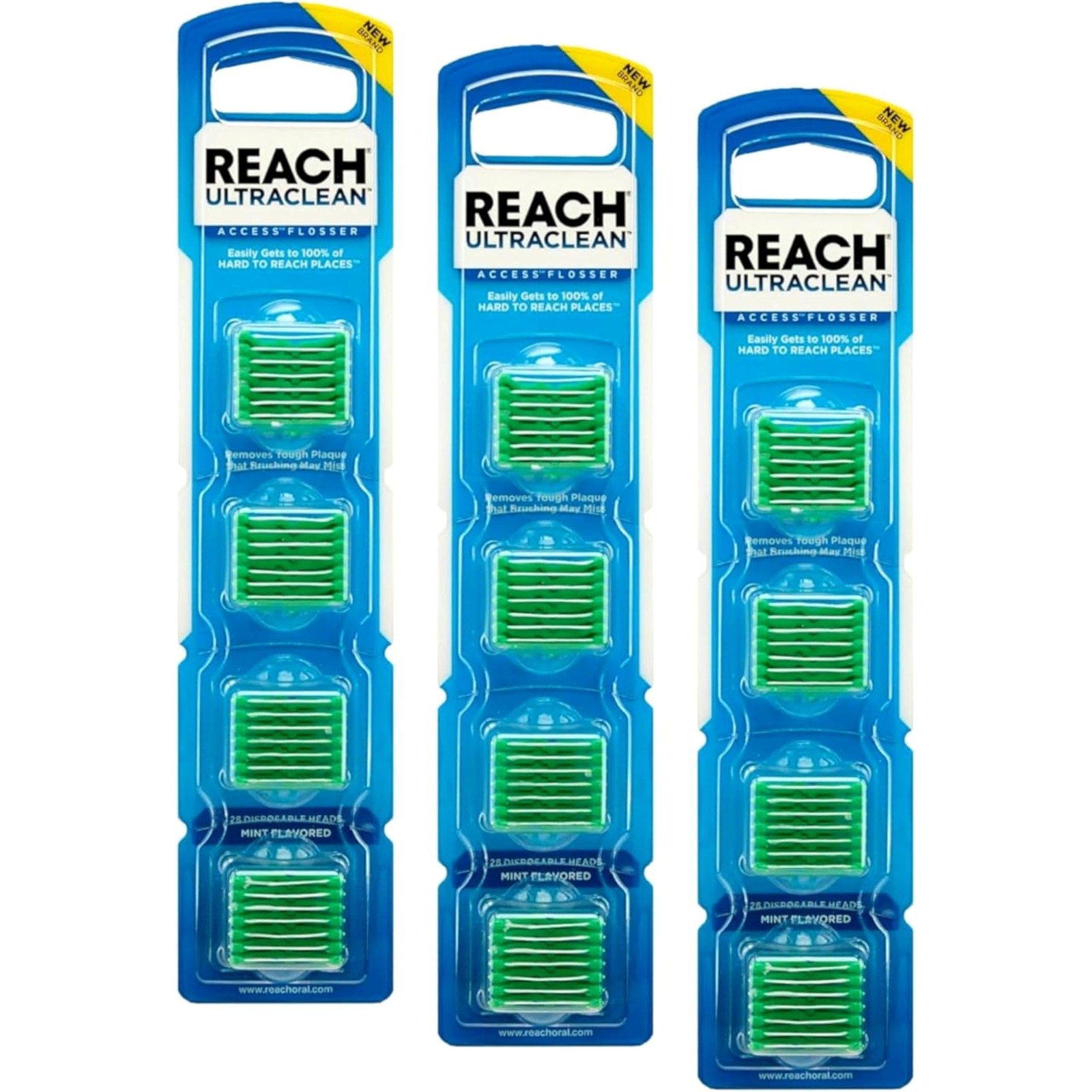 Listerine Ultraclean Access Flossers Disposable Heads 28 Count (Pack of 3)