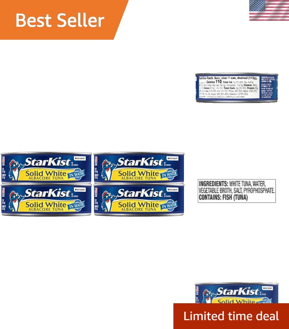Healthy Solid White Albacore Tuna, 5 oz Cans – 4 Pack, Gluten & Soy Free