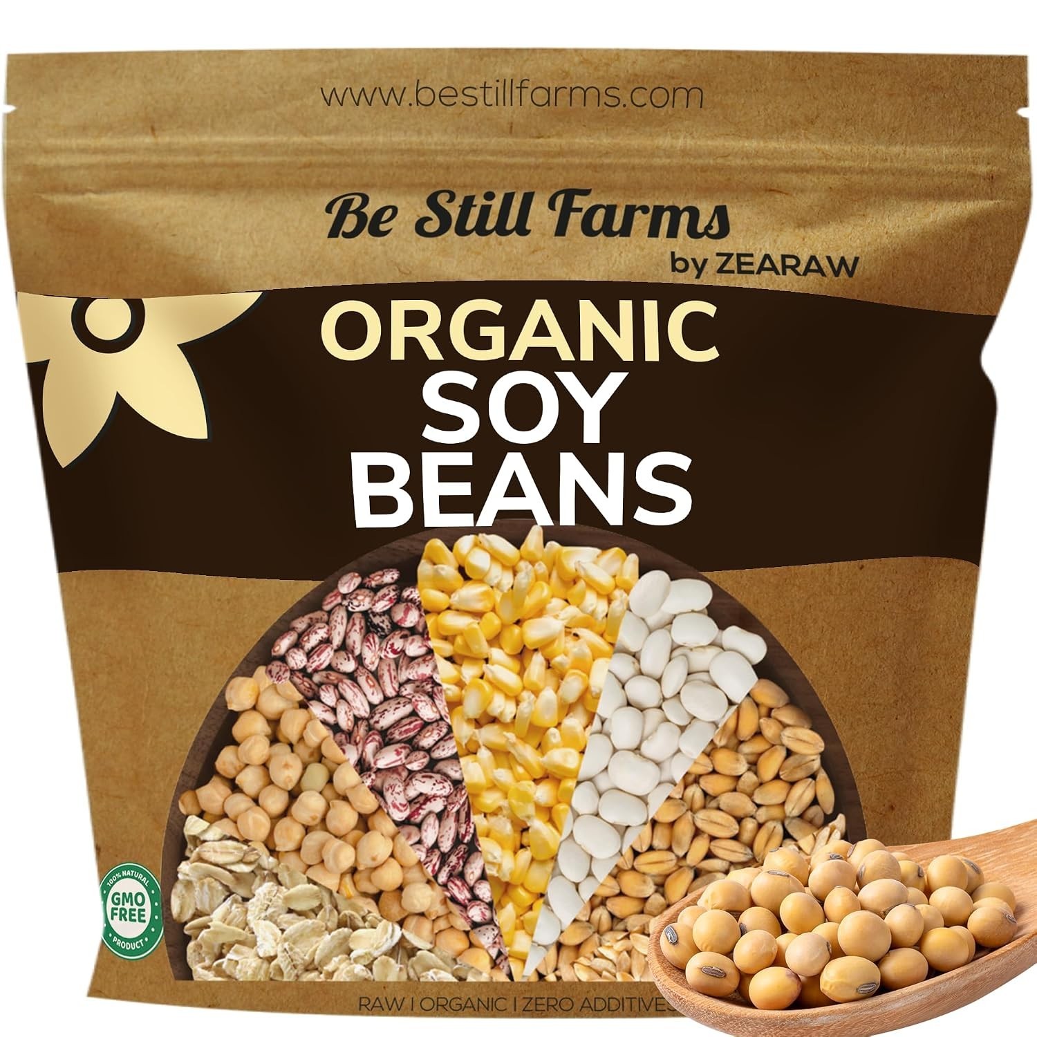 Be Still Farms Organic Soybeans – Soy Beans Dry (2.8 lb) aka Soya Nuts