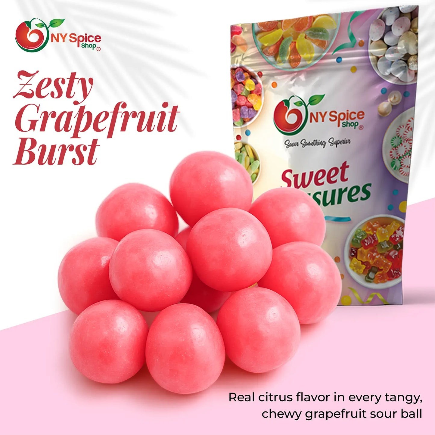 Grapefruit Fruit Sours Balls Hard Sweet Candy Balls Premium Quality FREE SHIP