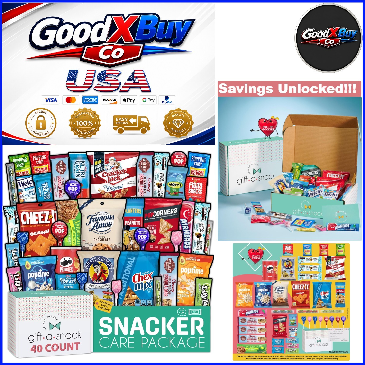 Gift A Snack Father’s Day Gift Box 40 Assorted Snacks Candies Crackers