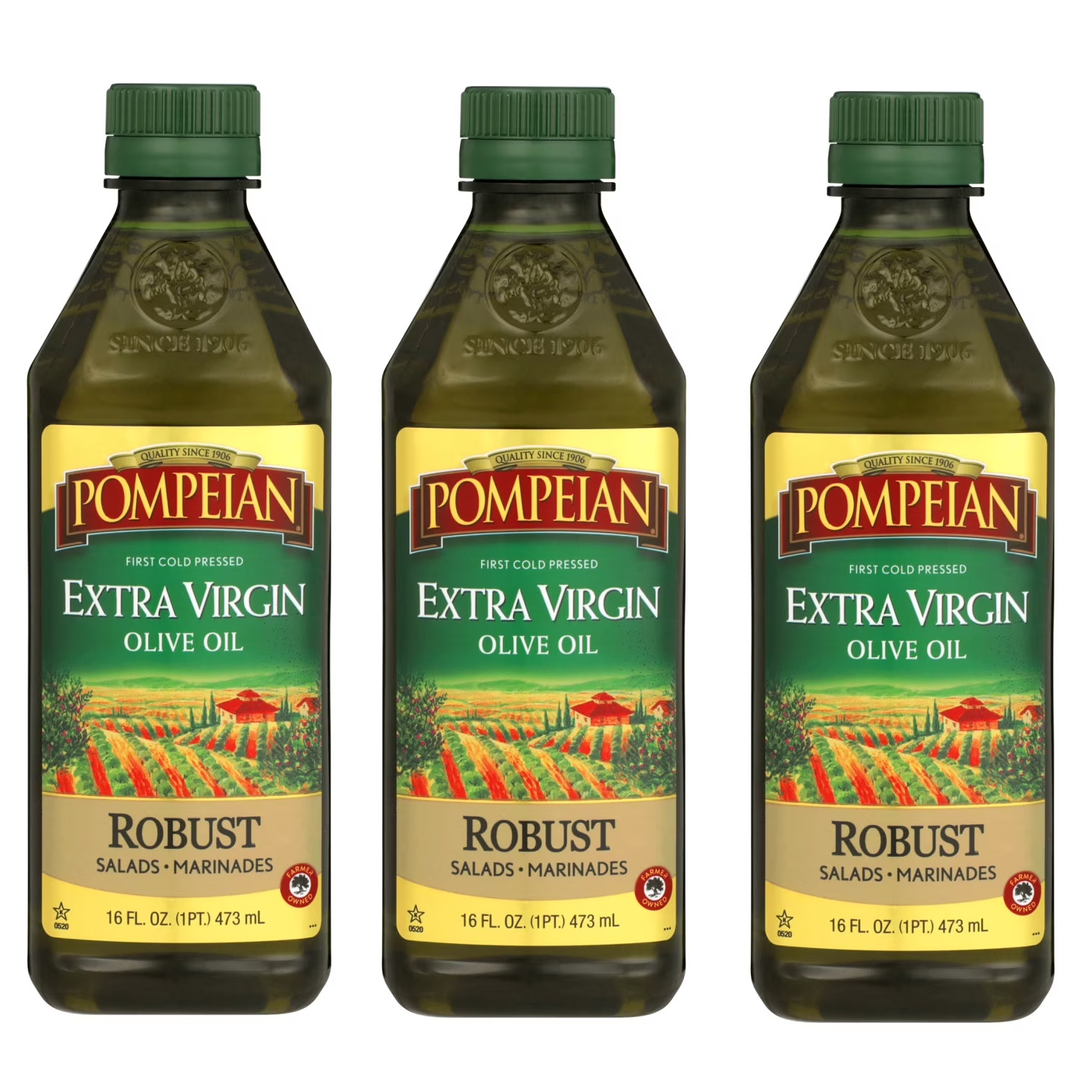 Pompeian Robust Extra Virgin Olive Oil – 16 fl oz pack of 3