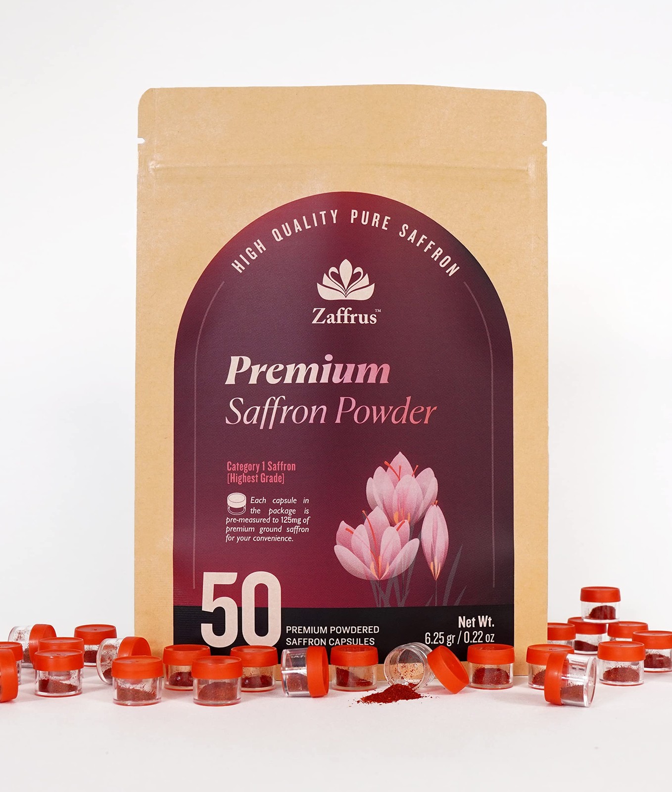 Saffron Powder Cooking Athletes Specialty Drinks Pack 50 6.25 gram/.2204 oz