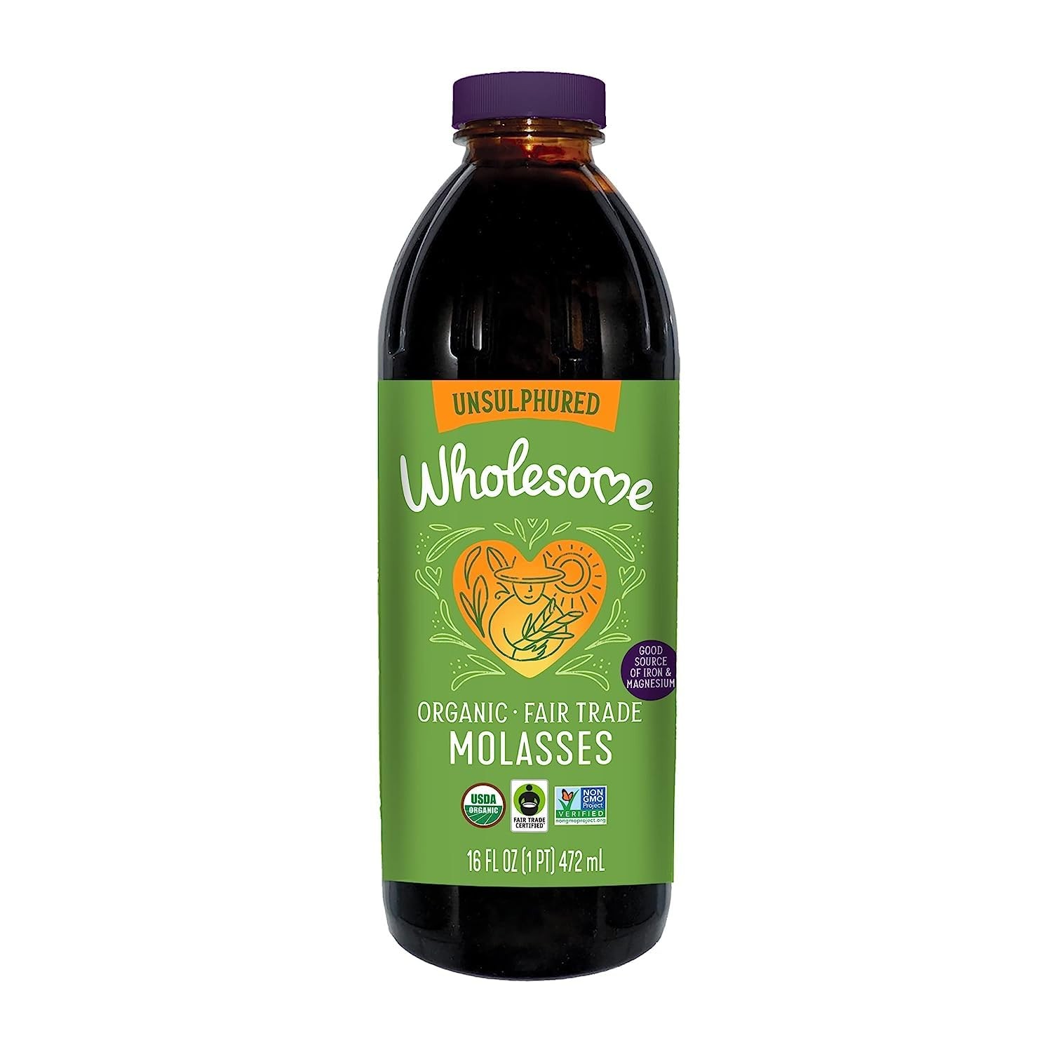 Wholesome Organic Blackstrap Molasses, 16 oz, 16 Fl Oz (Pack of 1), Molasses