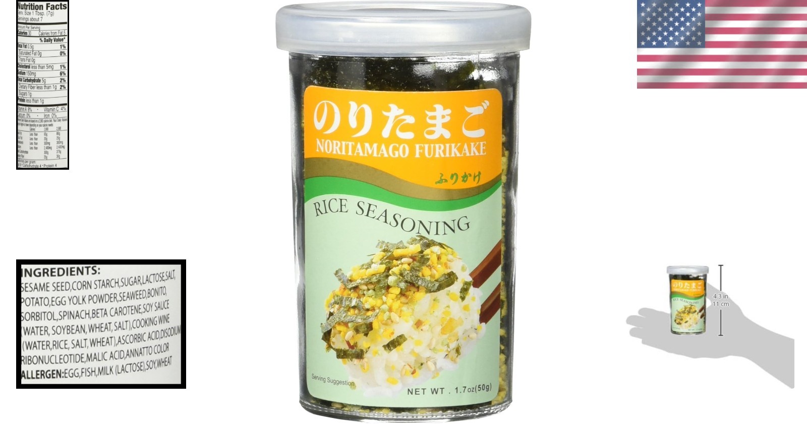 1.7 Ounce Ajishima Noritamago Furikake – Delicious Rice Seasoning for All Ages