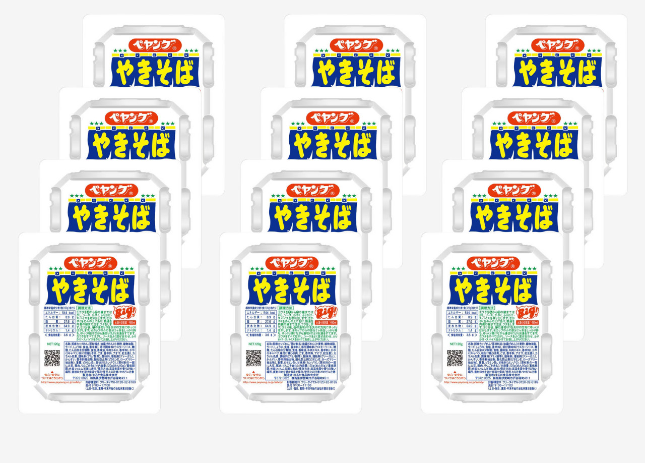 Maruka Peyoung Sauce Yakisoba 120g ×12 Instant Cup Noodles Set Japan Bulk