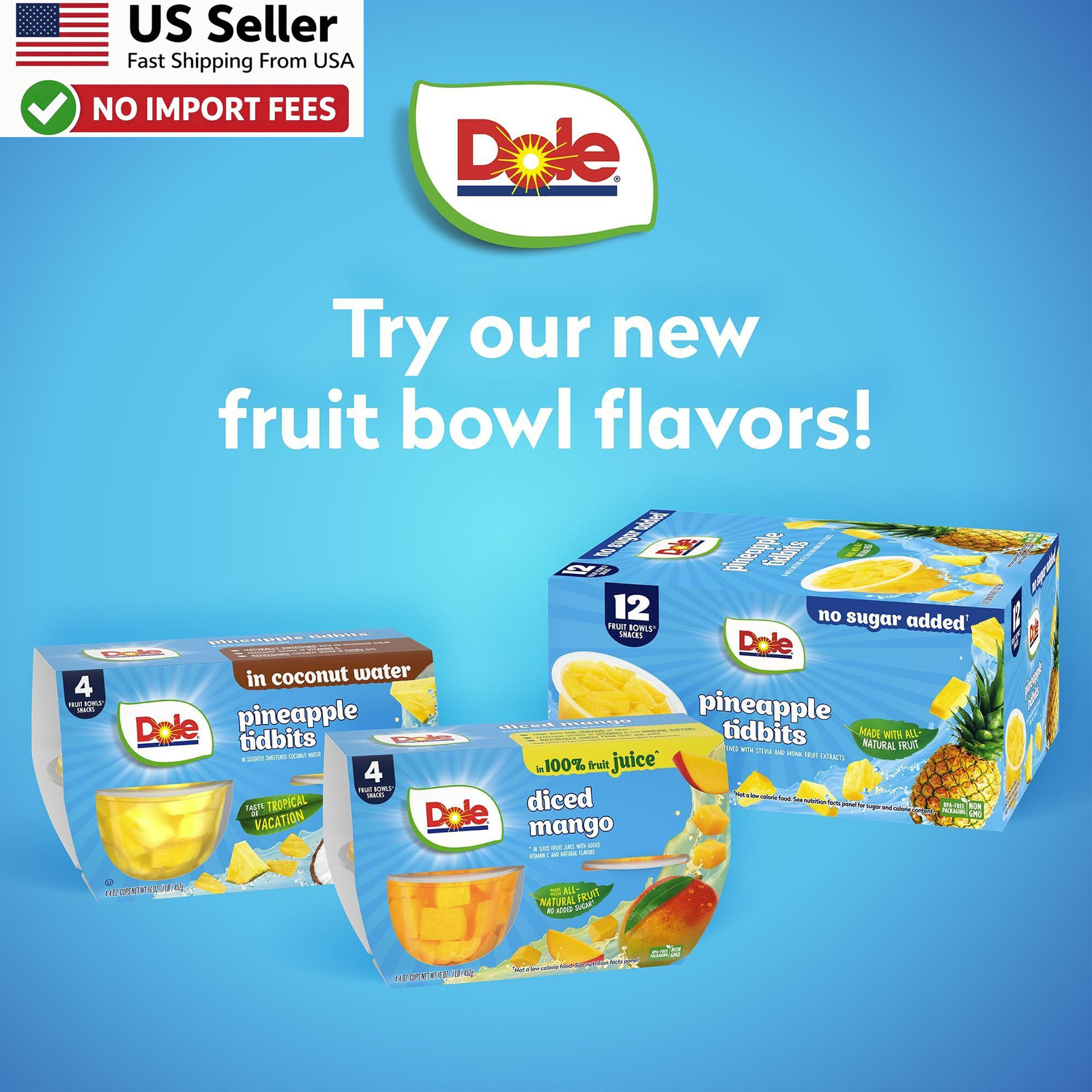 Dole Mandarin Oranges 100% Juice Snacks 4oz 12 Cups Gluten Dairy Free – FROM USA