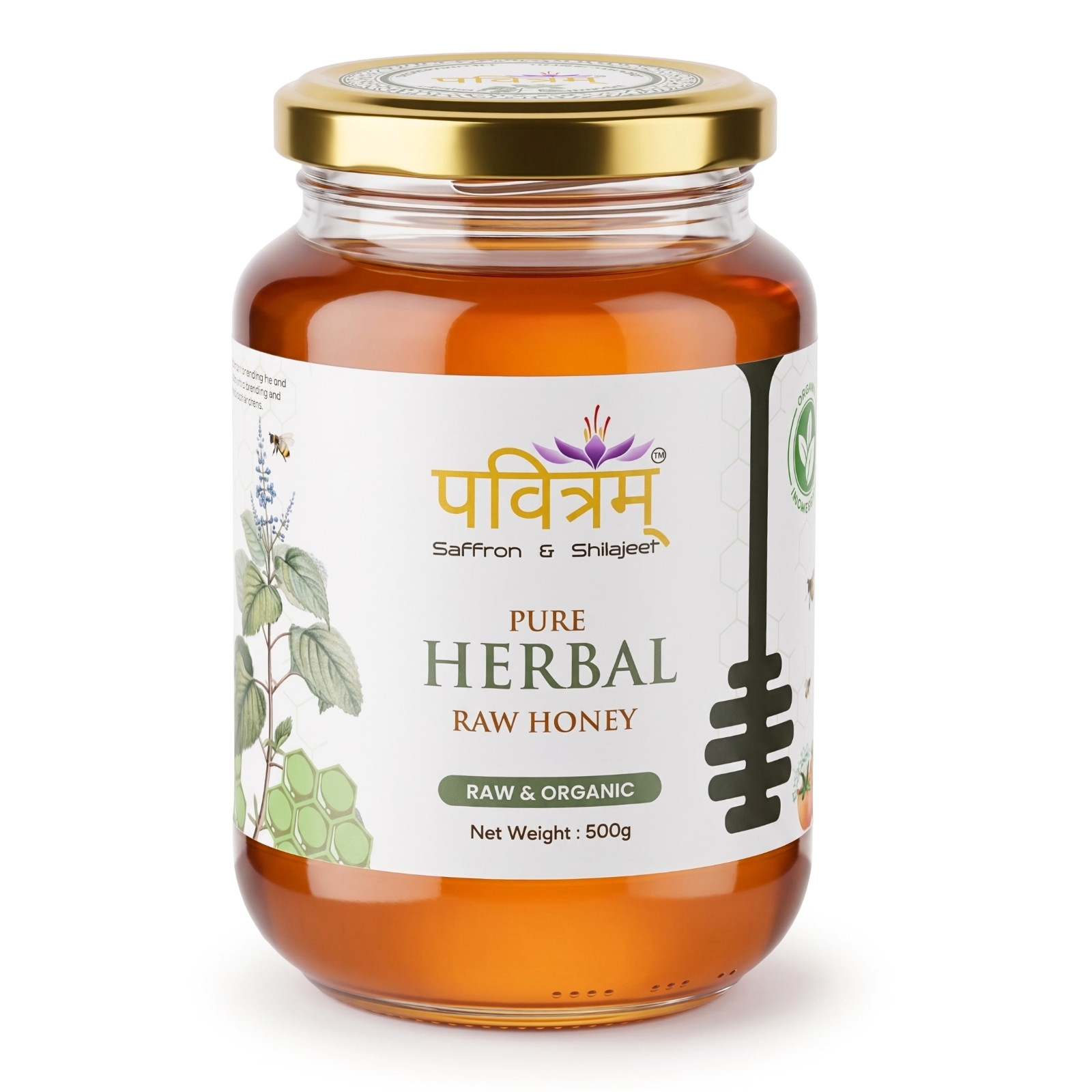 Pure Herbal Raw Honey 500g Natural Ayurvedic Honey Organic Unprocessed