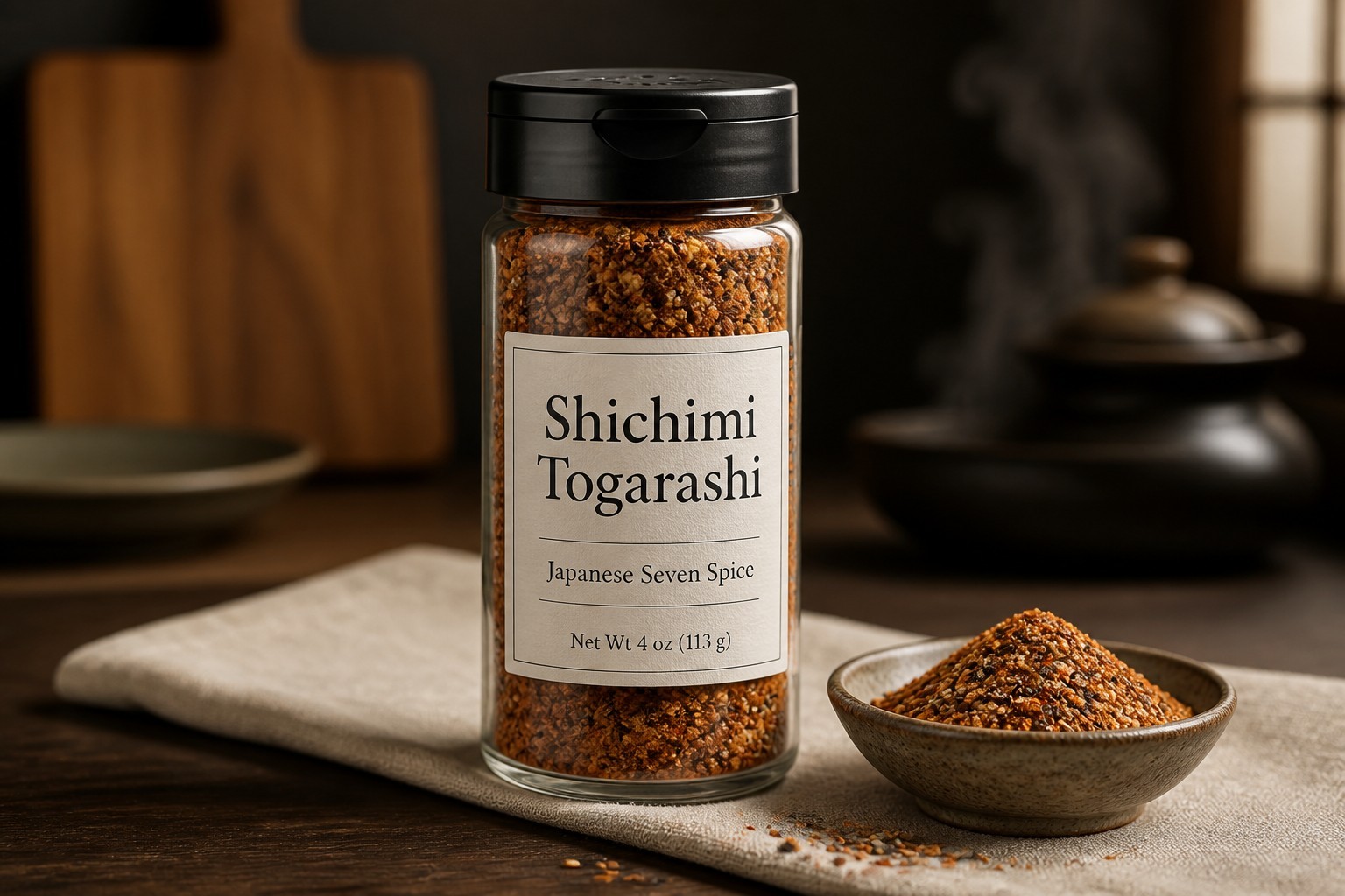 Shichimi Togarashi. Made In Quangdong, China. 3.5 Ounce Bottle