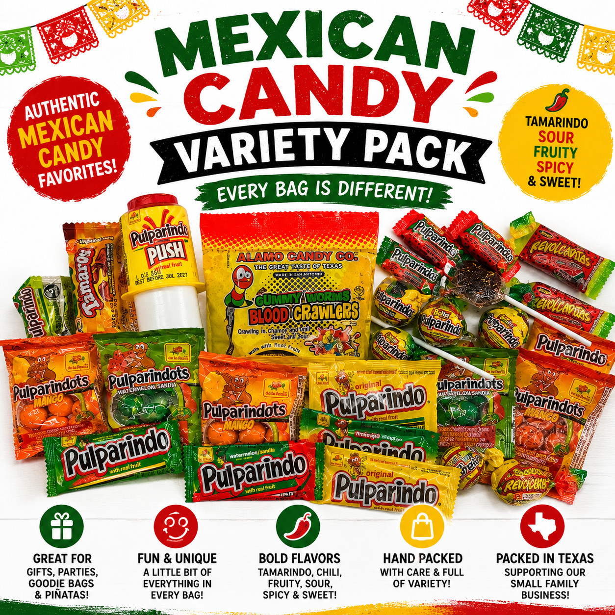 Mexican Candy Variety Pack Tamarindo Spicy Sour Sweet Assorted Mix