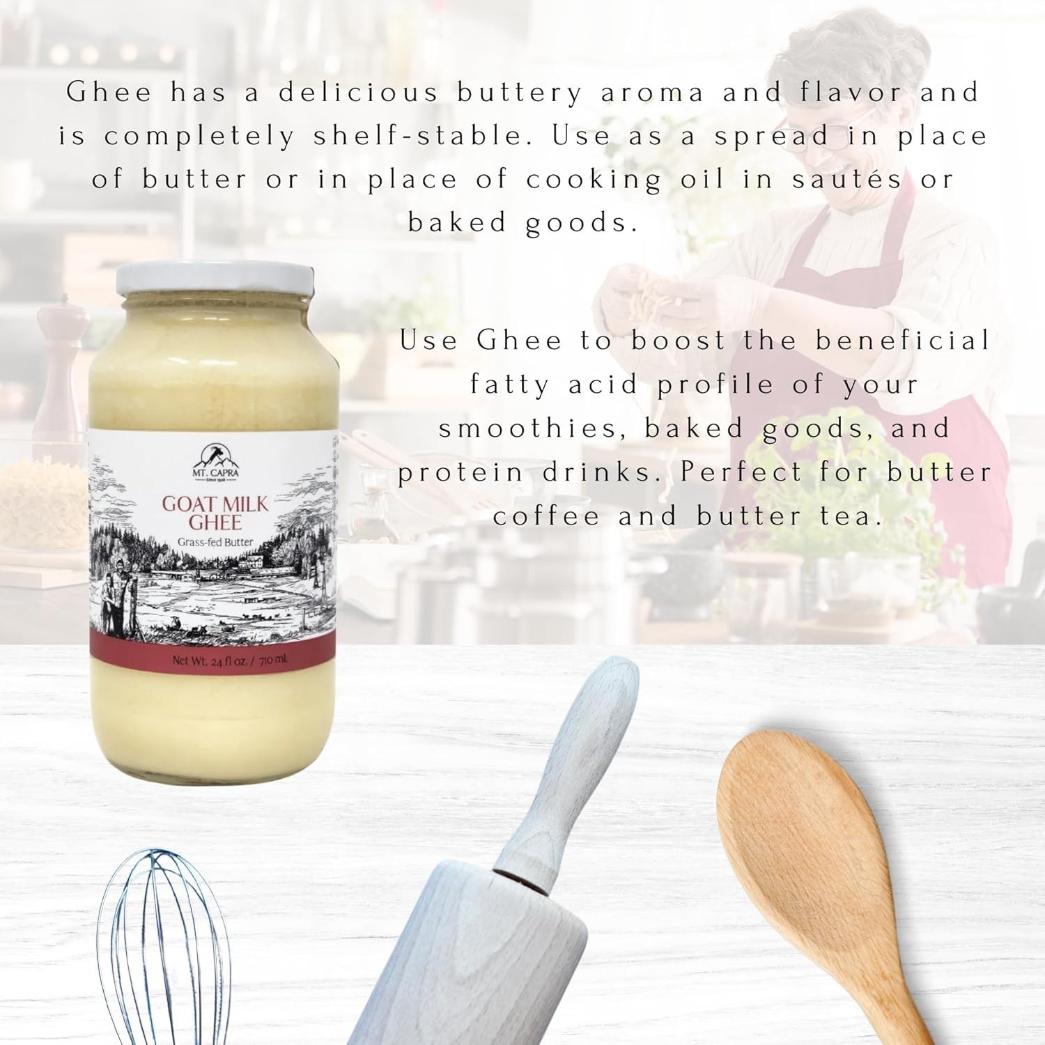 Mt. Capra Goat Milk Ghee | Grass-Fed Clarified Butter High in MCT Oil Perfect…